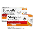 Kit Pastilhas Para Garganta Strepsils Sabor Laranja Sem Açúcar Caixa 8 Pastilhas 2 unidades