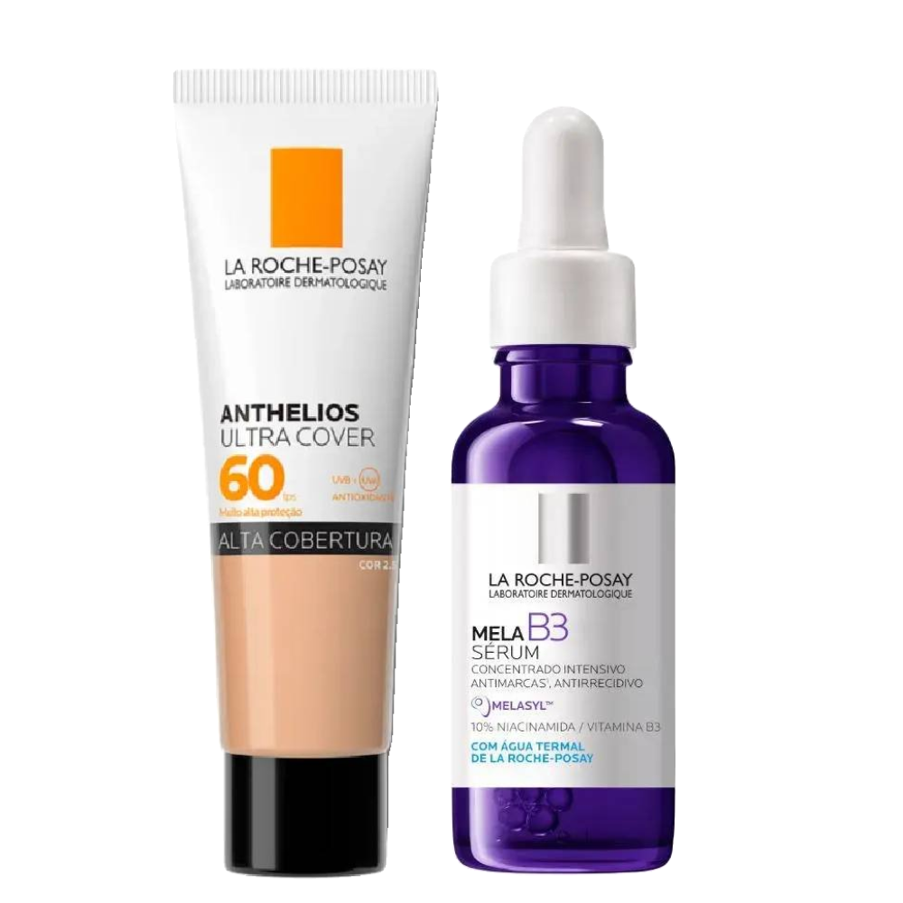 Kit La Roche-posay Protetor Solar Facial Anthelios Ultra Cover Cor 2.5 Fps60 30g + Sérum Facial Mela B3 Antimanchas 30ml