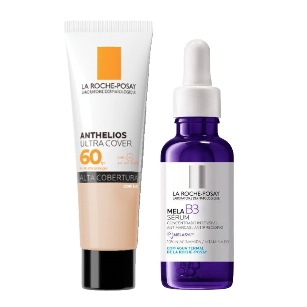 Kit La Roche-posay Protetor Solar Facial La Roche Posay Anthelios Ultra Cover Cor 1.0 Fps60 30g + Sérum Facial Mela B3 Antimanchas 30ml