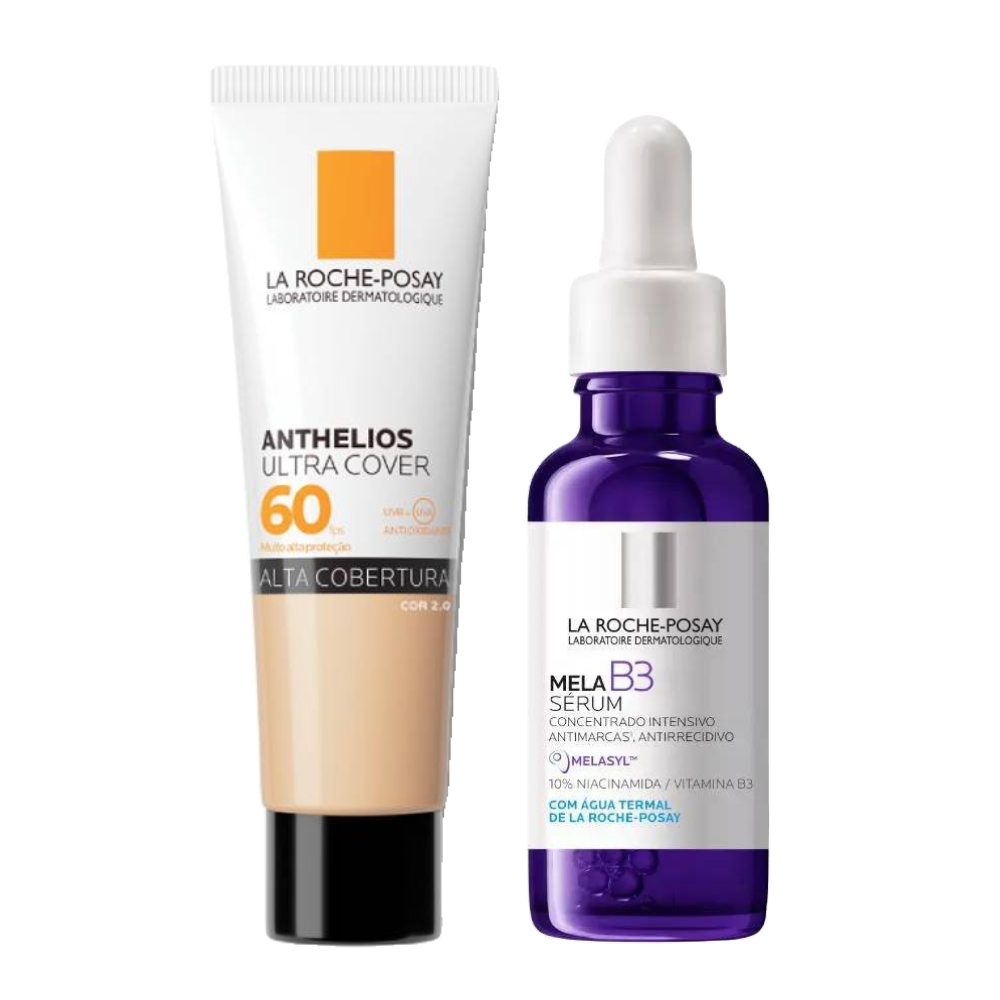 Kit La Roche-posay Sérum Facial Mela B3 Antimanchas 30ml + Protetor Solar Facial Anthelios Ultra Cover Fps60 Cor 2.0 30g