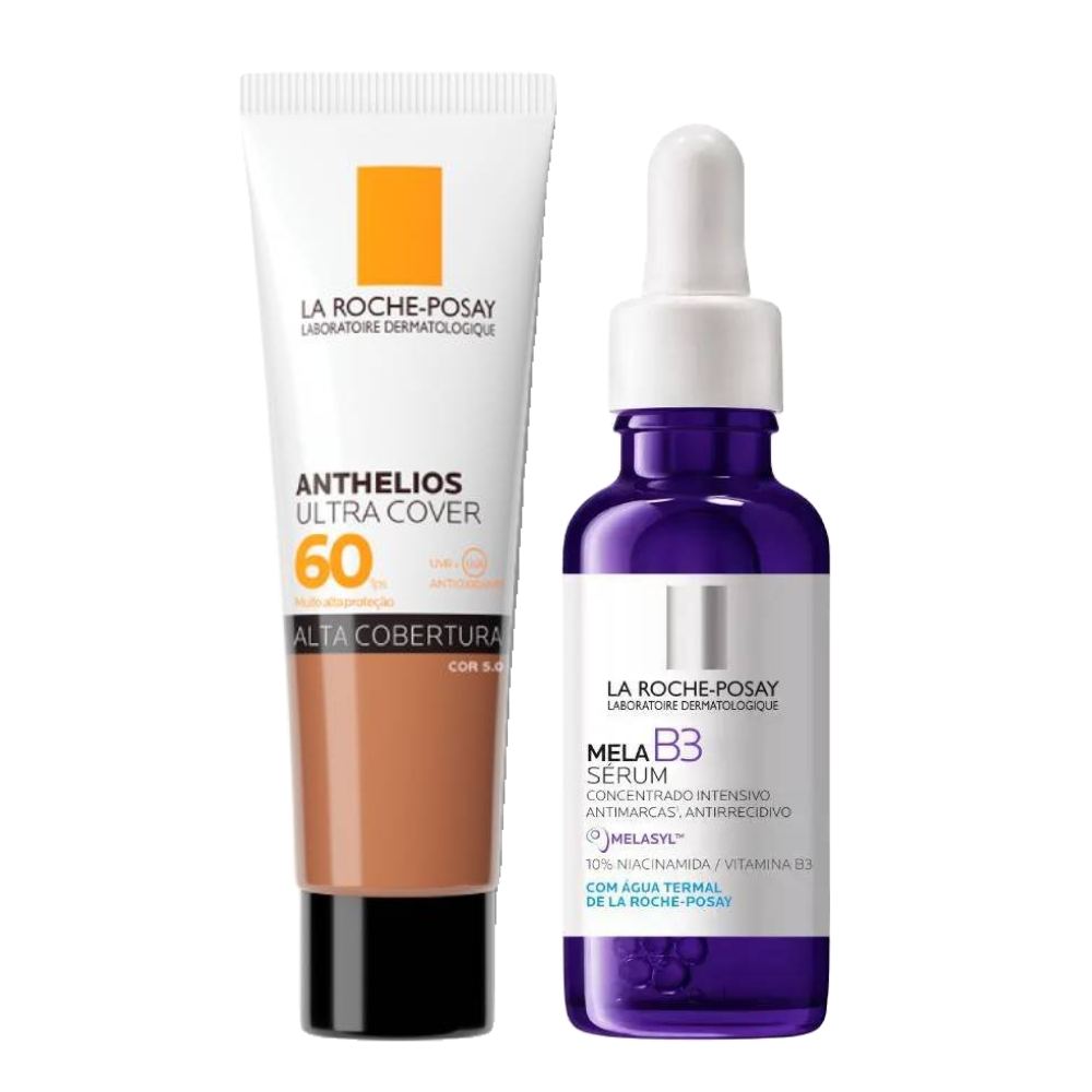 Kit La Roche-posay Sérum Facial Mela B3 Antimanchas 30ml + Protetor Solar Facial La Roche Posay Anthelios Ultra Cover Cor 5.0 Fps60 30g