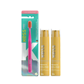 Kit 2 Géis Dentais Kess Whitelicious Banana Ice 60G Grátis Escova Dental Pro Extra Macia Cores Sortidas 1 Unidade