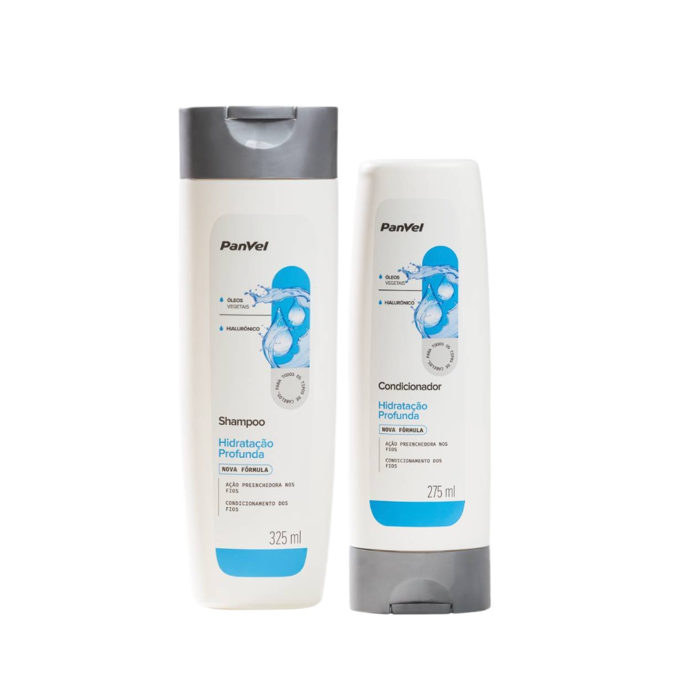 Kit Panvel Shampoo Hidratação Profunda 325ml + Condicionador Hidratação Profunda 275ml