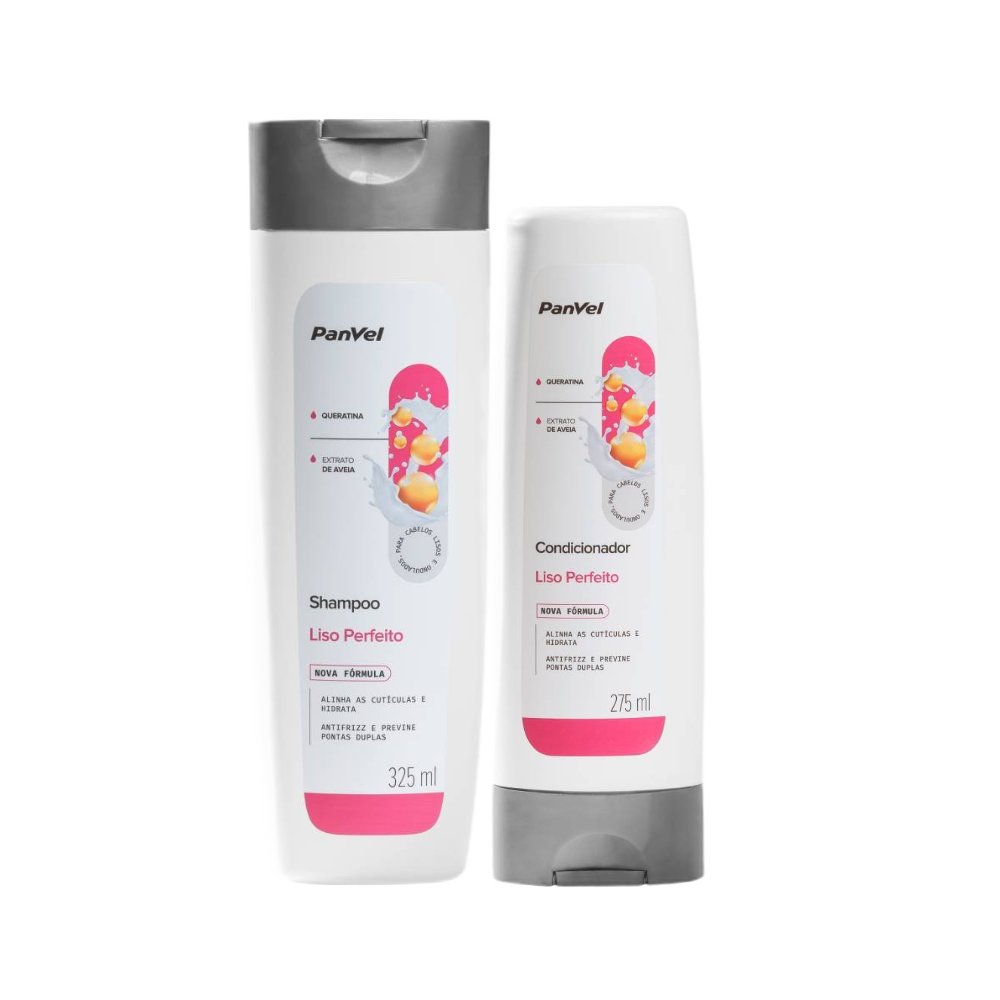 Kit Panvel Condicionador Liso Perfeito 275ml + Shampoo Liso Perfeito 325ml