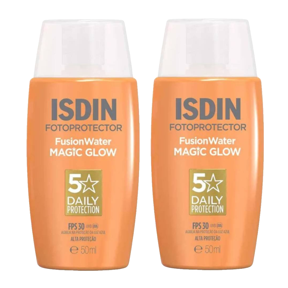 Kit Protetor Solar Facial Isdin Fusion Water Magic Glow Fps30 50ml 2 Unidades