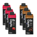 Kit Yopro Bebida Láctea Morango 15G 250Ml + Bebida Láctea Chocolate 15G 250Ml 6 unidades