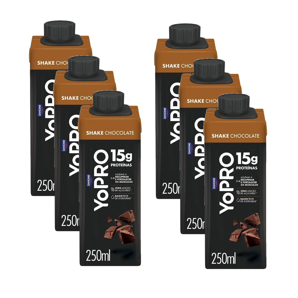 Kit Bebida Láctea Yopro Chocolate 15g 250ml 6 Unidades