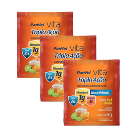 Kit Chá Tripla Ação Panvel Vita Mel E Limão 5G 3 unidades