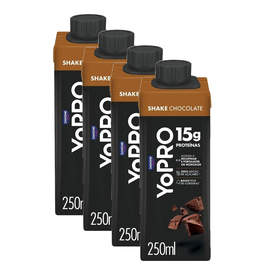 Kit Bebida Láctea Yopro Chocolate 15G 250Ml 4 unidades