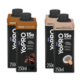 Kit Yopro Bebida Láctea Chocolate 15G 250Ml + Bebida Láctea Coco Com Batata Doce 15G 250Ml 4 unidades