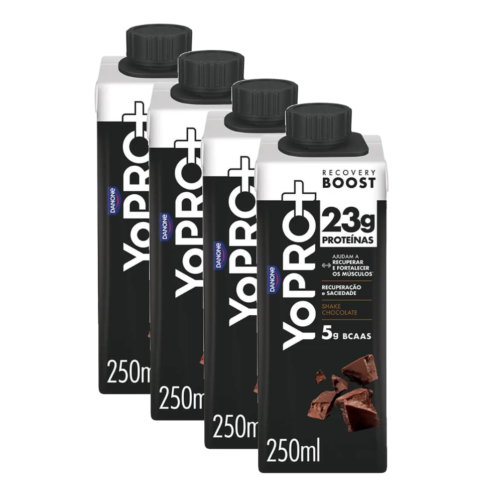 Kit Bebida Láctea Yopro Chocolate 23g Proteína + 5g Bcaas 250ml 4 Unidades