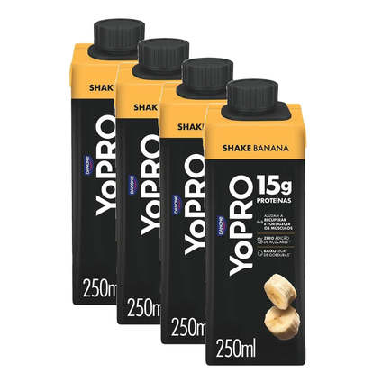 Kit Bebida Láctea Yopro Banana 15G 250Ml 4 unidades