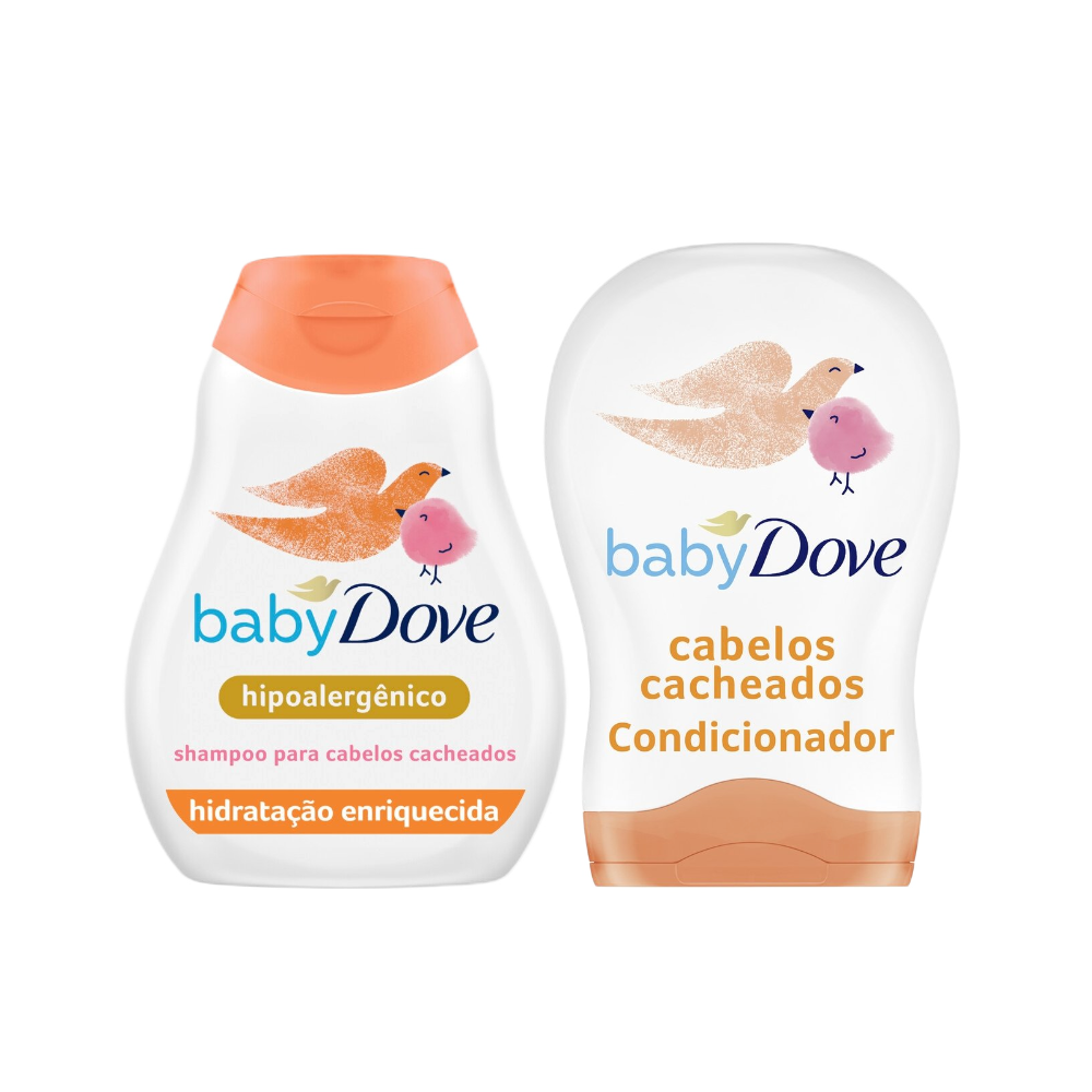 Kit Dove Shampoo Infantil Para Cabelos Cacheados Baby Hidratação Enriquecida 200ml + Condicionador Baby Hidratação Enriquecida 200 Ml
