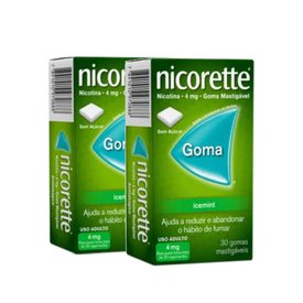 Kit Goma Mastigável Nicorette Icemint 4Mg 60 Unidades (2 caixas com 30 unidades cada)