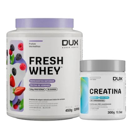 Kit Dux Nutrition Creatina Monohidratada 300G + Whey Protein Dux Nutriton Fresh Whey Frutas Vermelhas 450G
