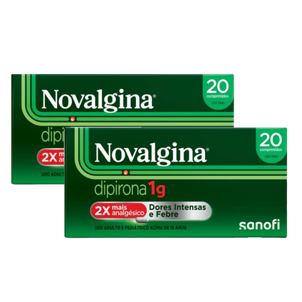 Kit Analgésico E Antitérmico Novalgina Dipirona 1G 20 Comprimidos 2 unidades