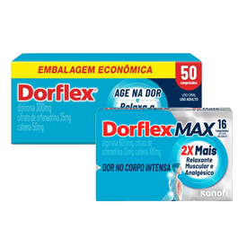 Kit Dorflex Analgésico E Relaxante Muscular 50 Comprimidos + Max Analgésico E Relaxante Muscular 16 Comprimidos