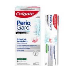 Kit Colgate Enxaguante Bucal Periogard Uso Diário Sem Álcool 500ml + Creme Dental Para Gengivite Periogard 90g