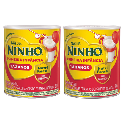 Kit Fórmula Infantil De Primeira Infância Ninho Fases 1 A 3 Anos 800G 2 unidades