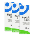 Kit Hyabak 0,15% Colírio 10Ml 3 unidades