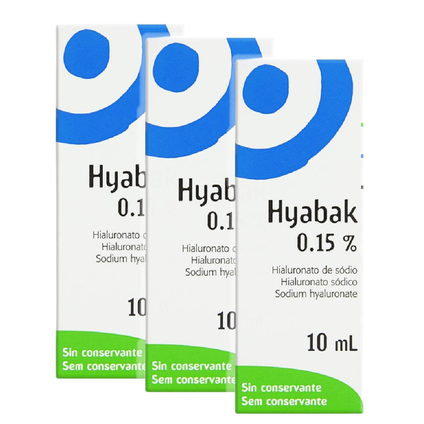Kit Hyabak 0,15% Colírio 10Ml 3 unidades
