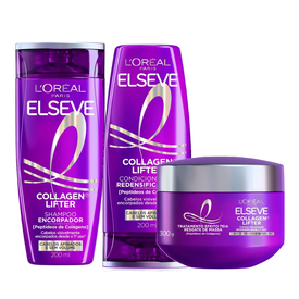 Kit Elseve Condicionador Collagen Lifter 200Ml + Shampoo Collagen Lifter 200Ml + Máscara De Tratamento Collagen Lifter 300G