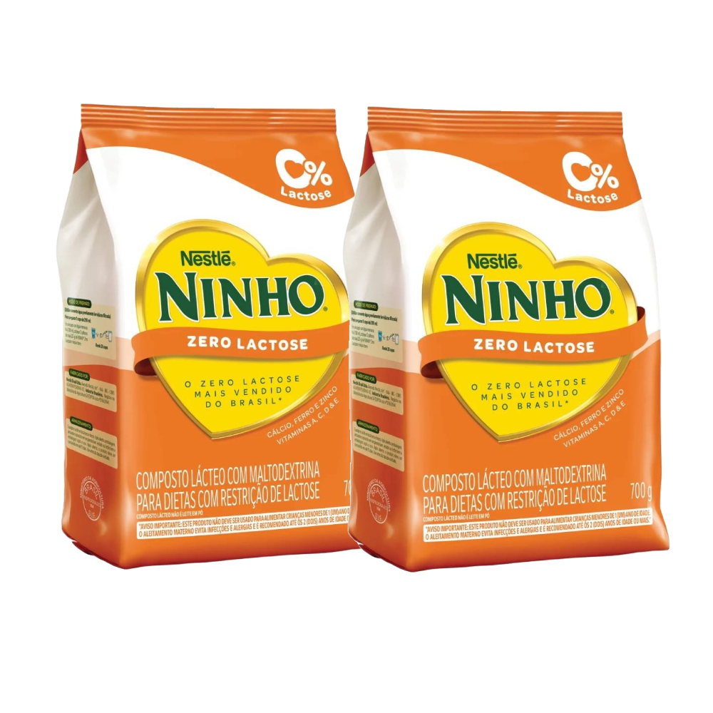 Kit Composto Lácteo Ninho Zero Lactose 700g 2 Unidades