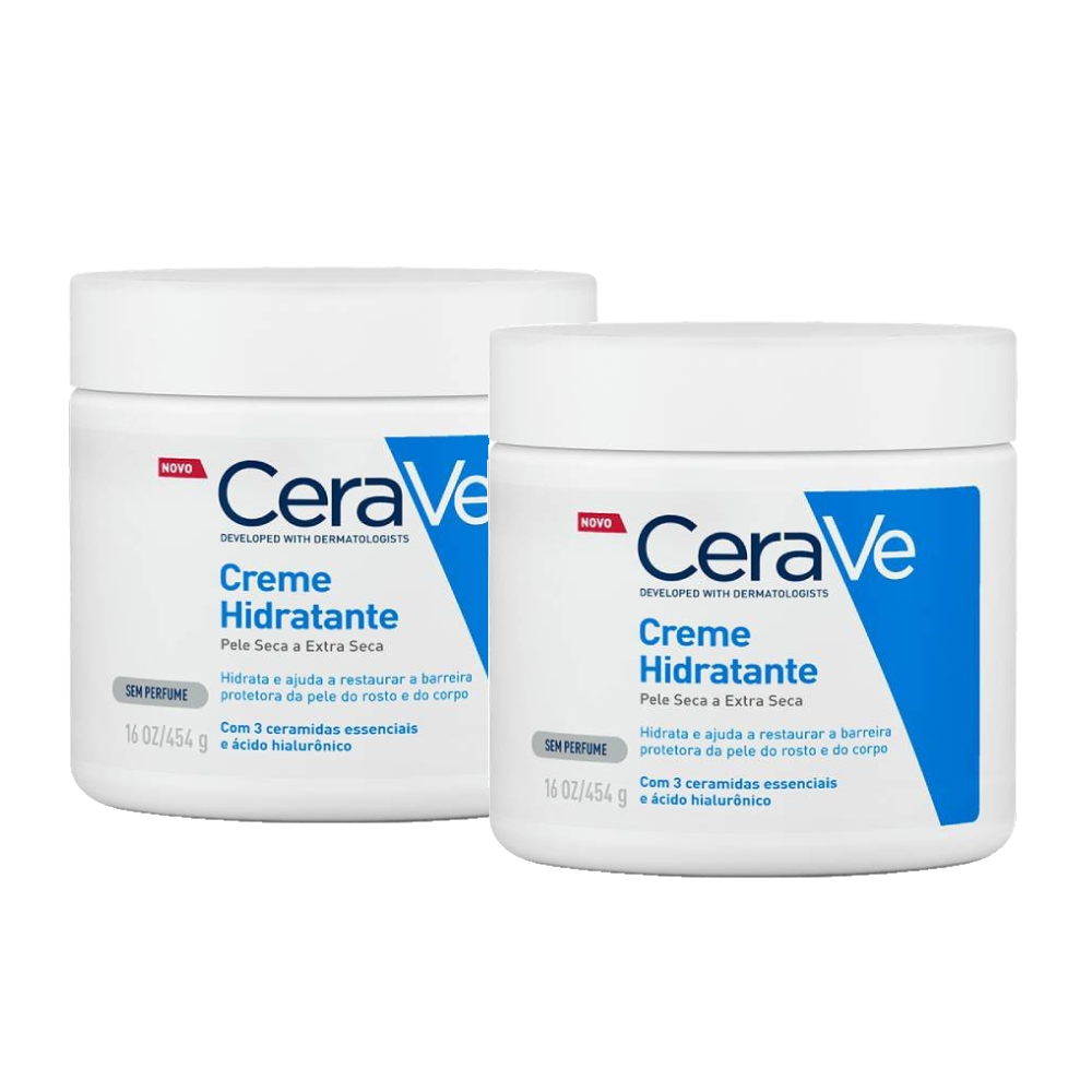 Kit Creme Hidratante Corporal Cerave Ácido Hialurônico Ceramidas Para Pele Seca 454g 2 Unidades