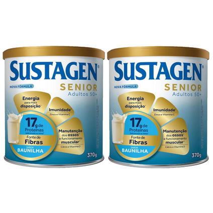 Kit Complemento Alimentar Sustagen Senior Sabor Baunilha Lata 370G 2 unidades