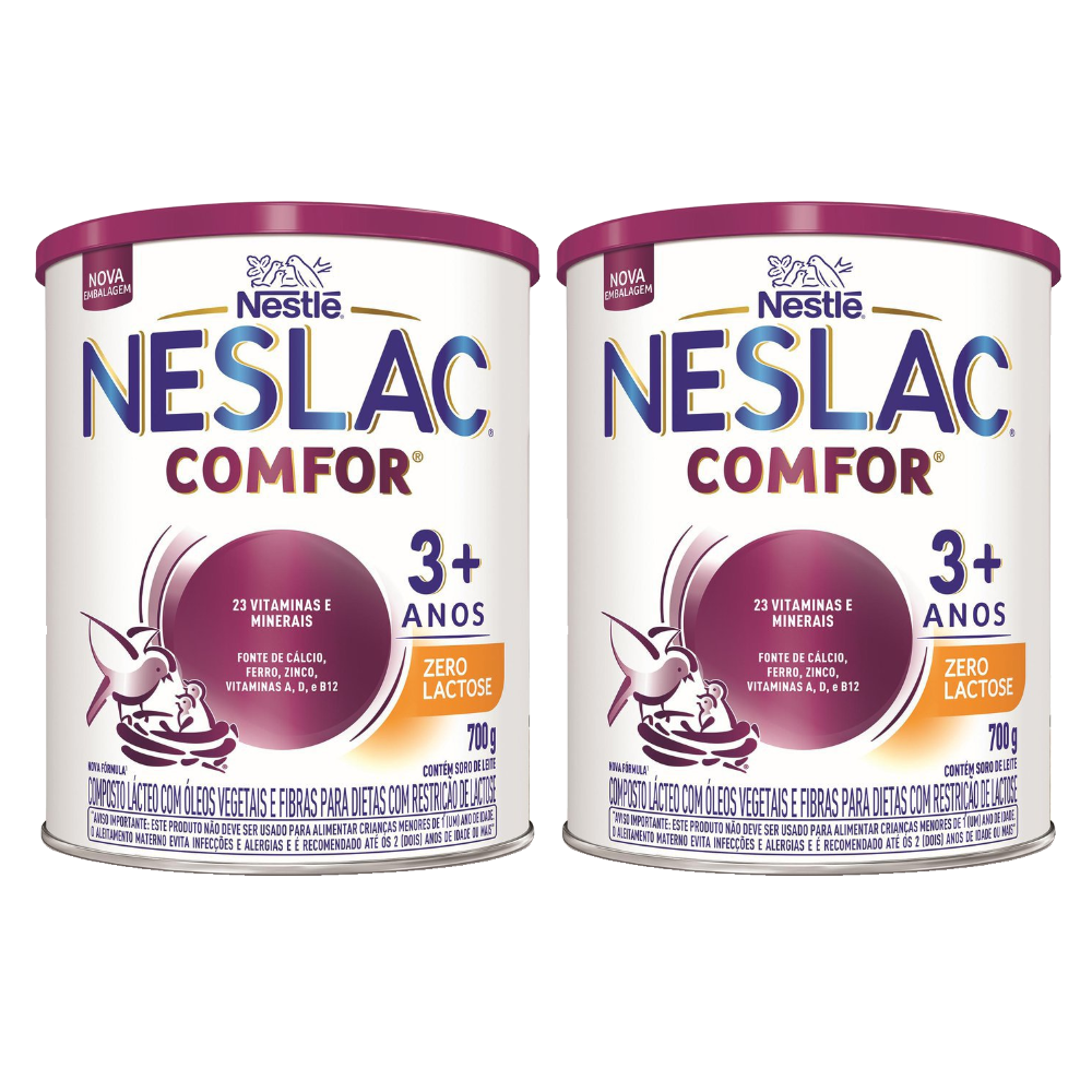 Kit Composto Lácteo Neslac Comfor Zero Lactose 700g 2 Unidades