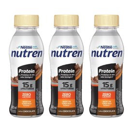 Kit Bebida Láctea Nutren Protein Chocolate 15G 260Ml 3 unidades