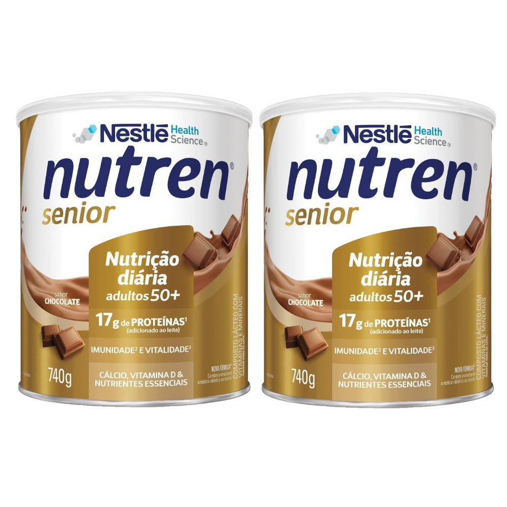 Kit Complemento Alimentar Nutren Senior Chocolate 740g 2 Unidades