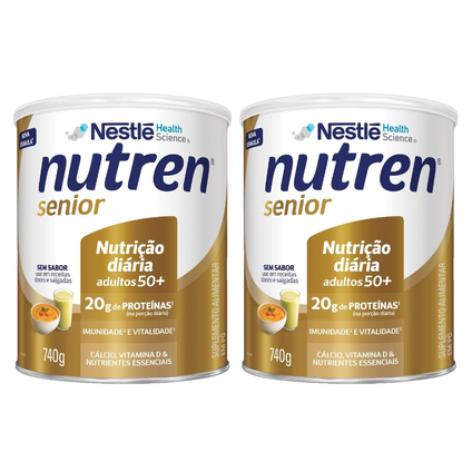 Kit Complemento Alimentar Nutren Senior Sem Sabor 740G 2 unidades