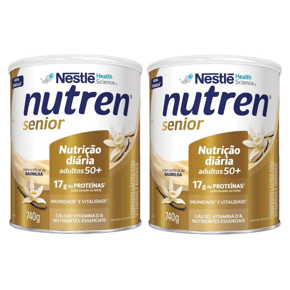 Kit Complemento Alimentar Nutren Senior Baunilha 740g 2 Unidades