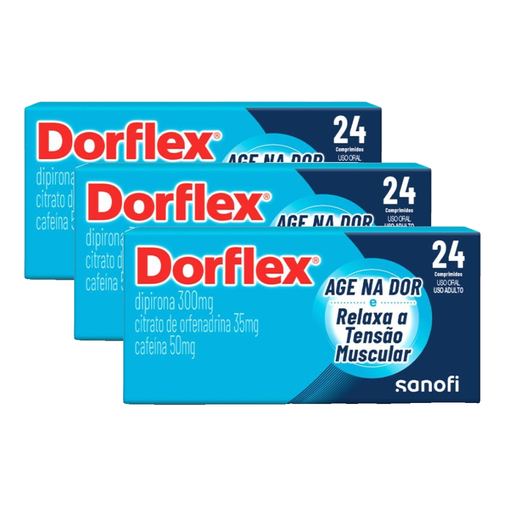 Kit Dorflex Analgésico E Relaxante Muscular 24 Comprimidos 3 Unidades