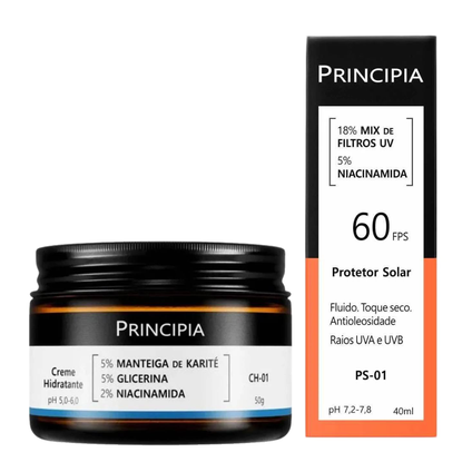 Kit Principia Creme Hidratante Facial Ch 01 50G + Protetor Solar Facial Ps 01 Fps 60 40Ml
