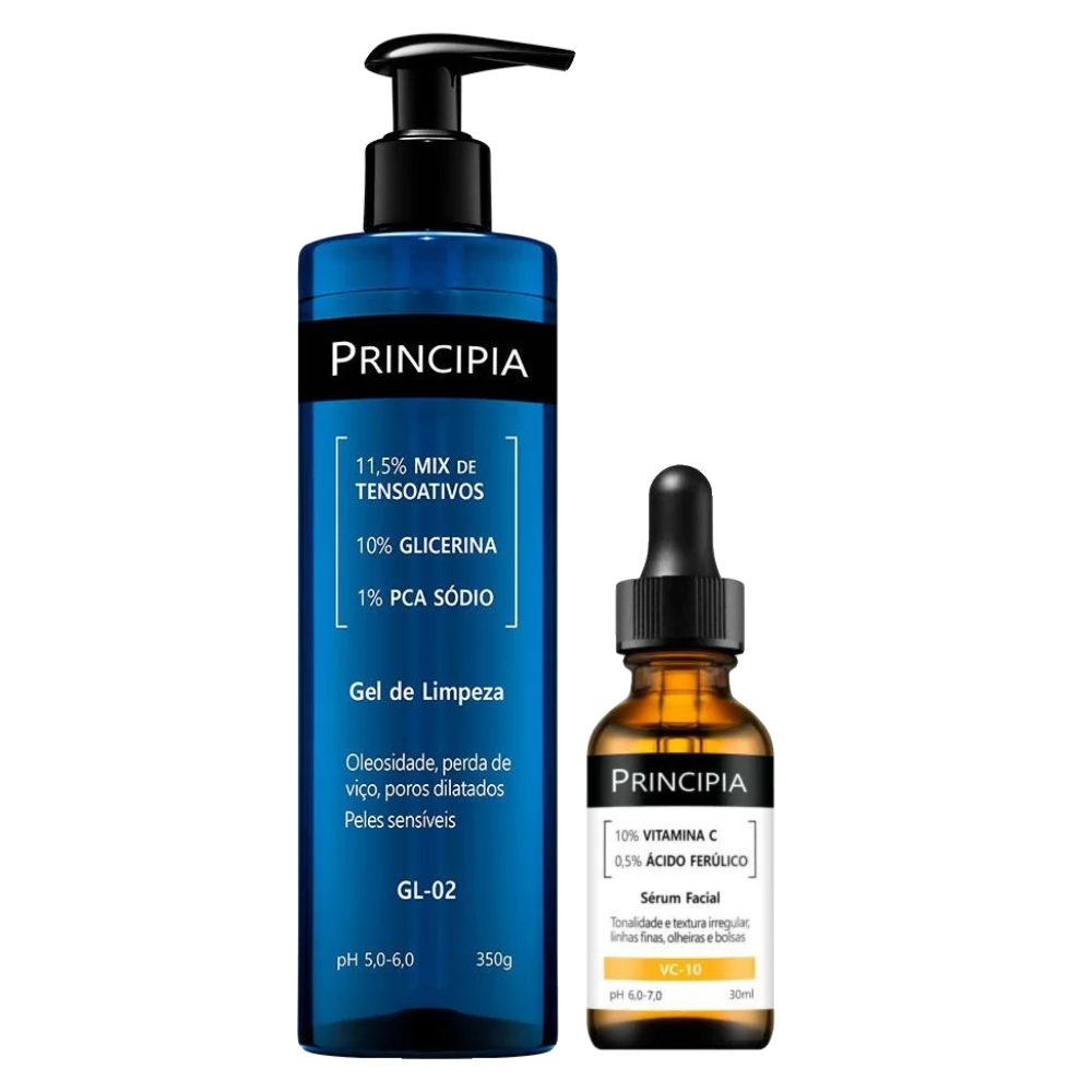 Kit Principia Gel De Limpeza Facial Gl 02 350g + Sérum Facial Antioxidante Vc 10 30ml