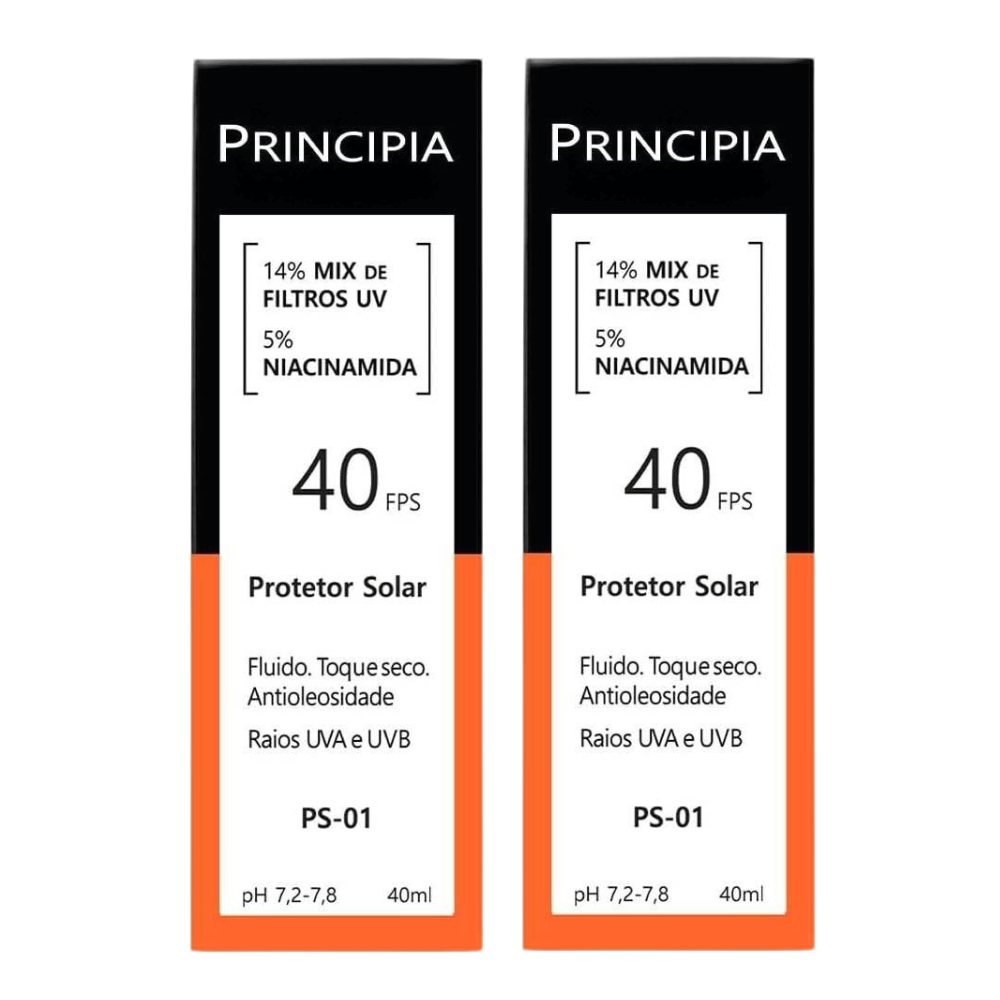 Kit Protetor Solar Facial Principia Ps-01 Fps40 40ml 2 Unidades