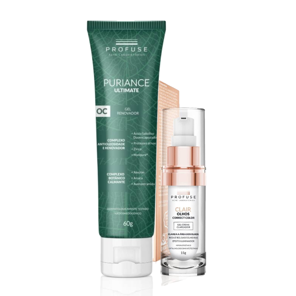 Kit Creme Clareador Clair Olhos Correct Color 15g Grátis Profuse Gel Renovador Puriance Ultimate 60g