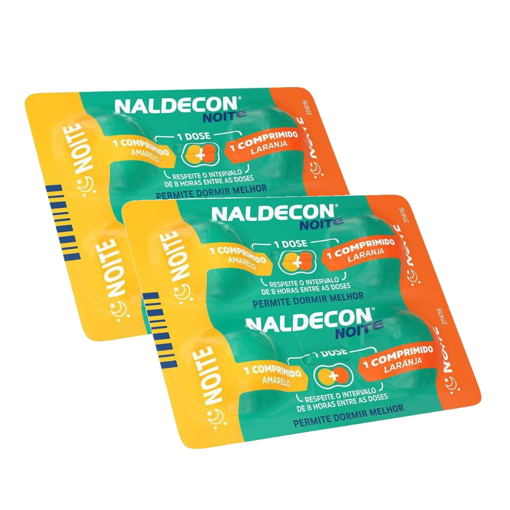 Kit Naldecon Noite Paracetamol 800mg + Cloridrato De Fenilefrina 20mg 4 Comprimidos 2 Unidades
