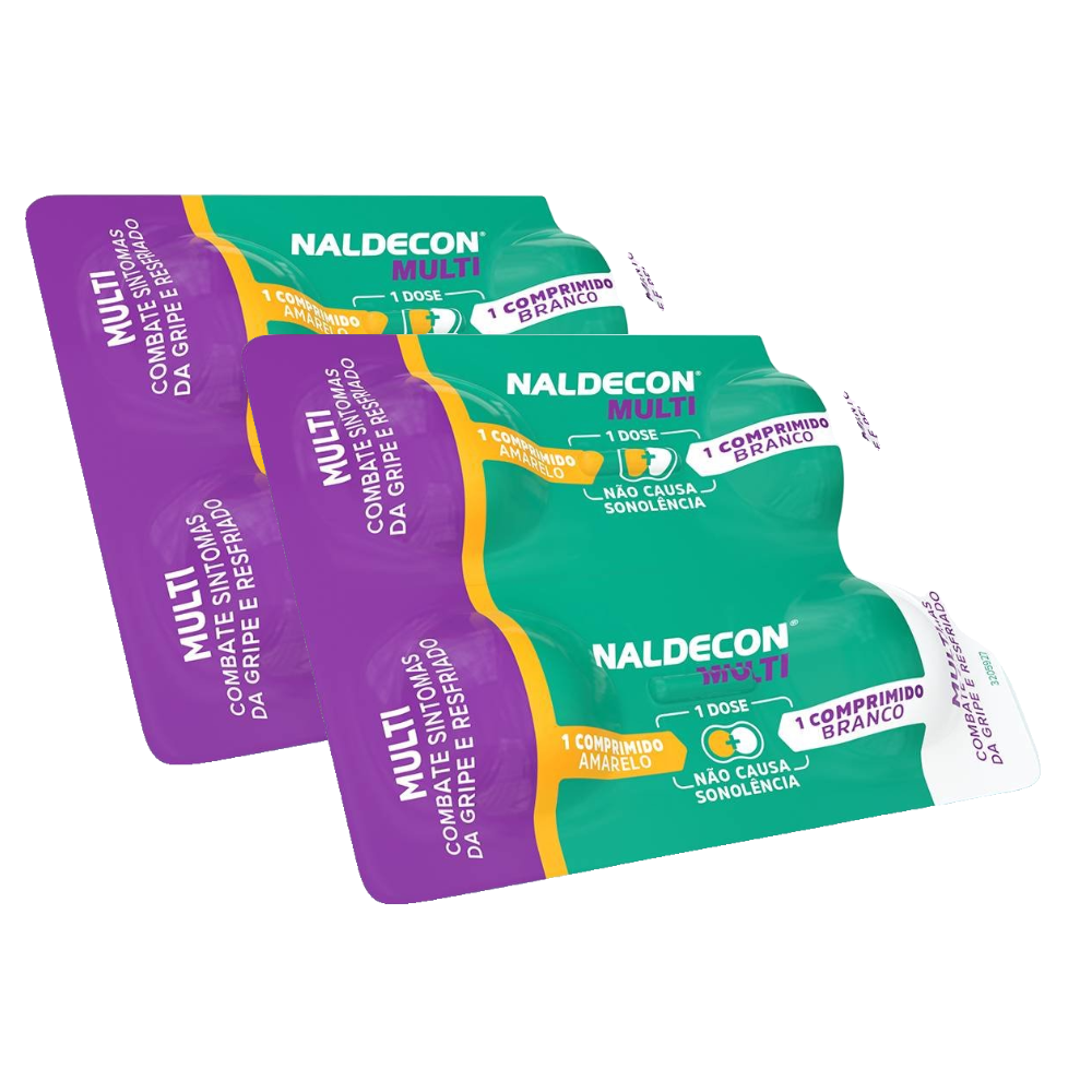 Kit Naldecon Multi Paracetamol 800mg + Cloridrato Fenilefrina 20mg 4 Comprimidos 2 Unidades