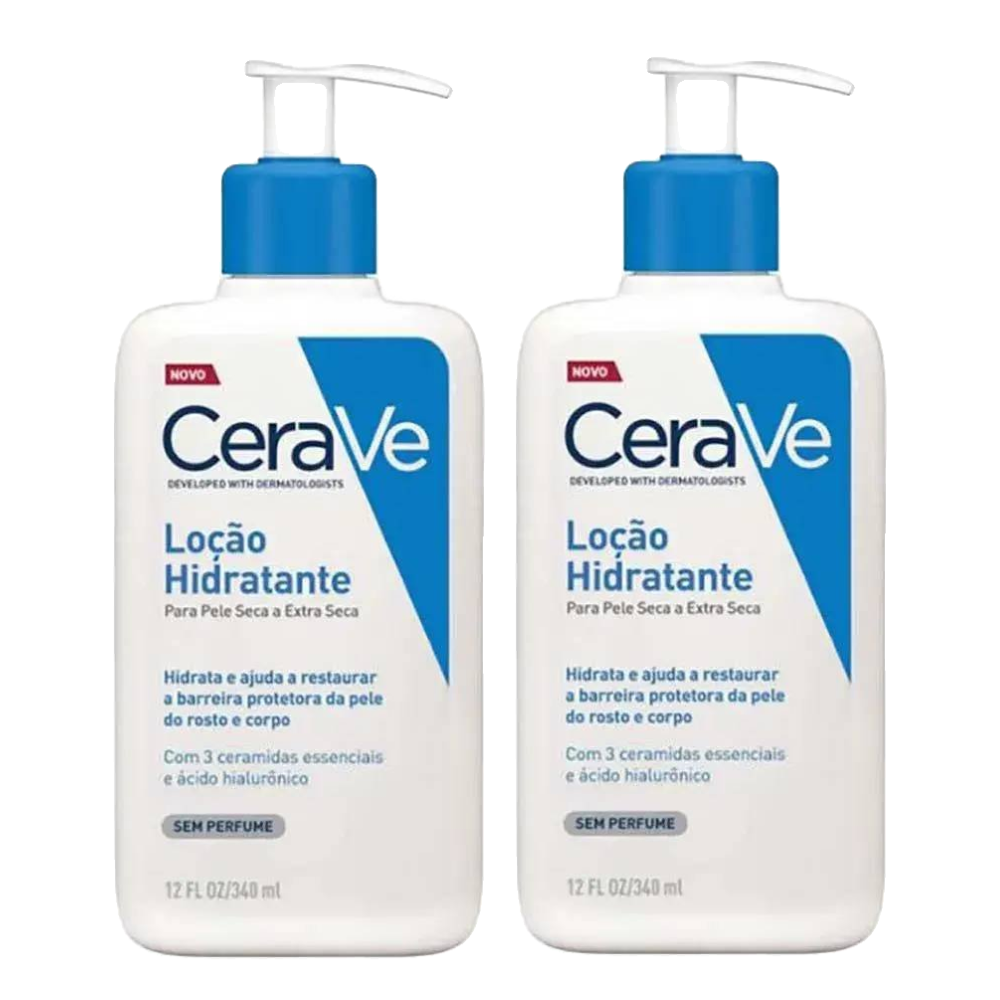 Kit Creme Hidratante Corporal Cerave Ácido Hialurônico Ceramidas Para Pele Seca 340ml 2 Unidades