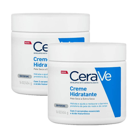 Kit Creme Hidratante Corporal Cerave Ácido Hialurônico Ceramidas Para Pele Seca 454G 2 unidades