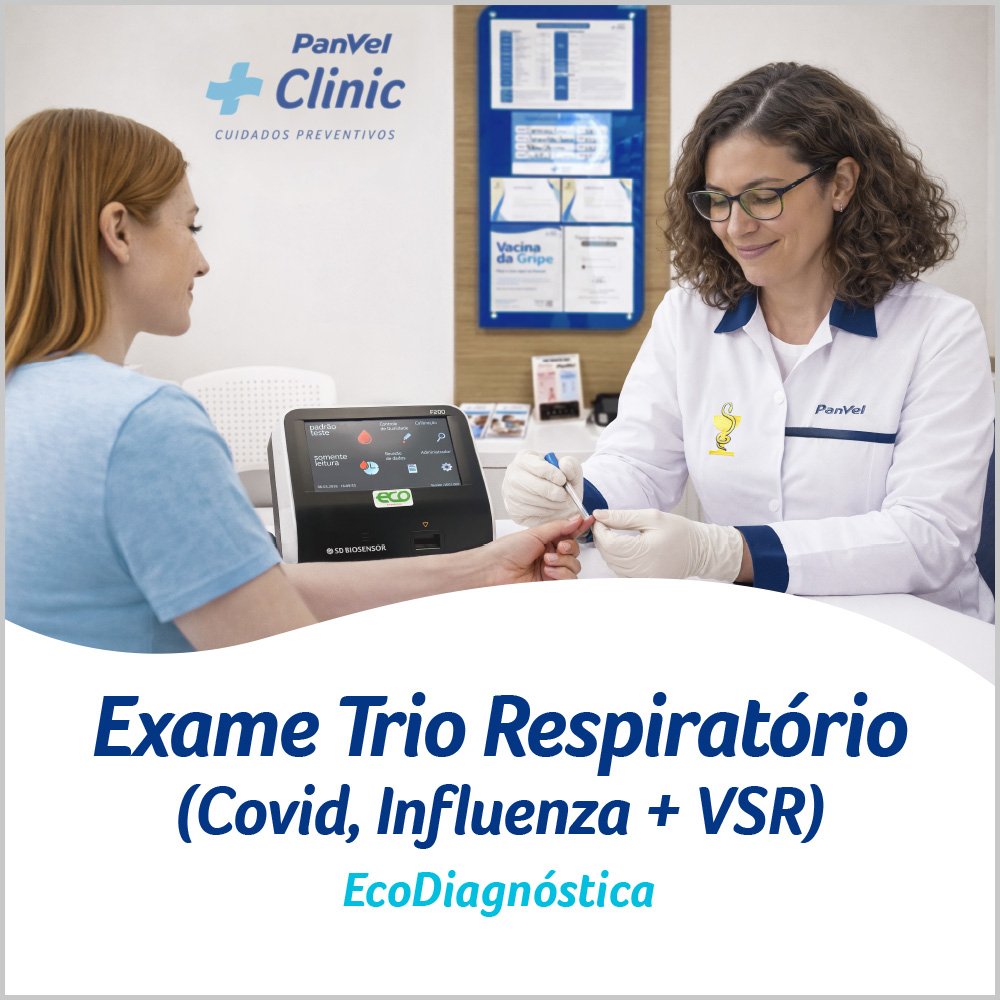 Exame Rápido Covid-19 + Influenza (gripe) + Vírus Sincicial Respiratório Ecodiagnostica