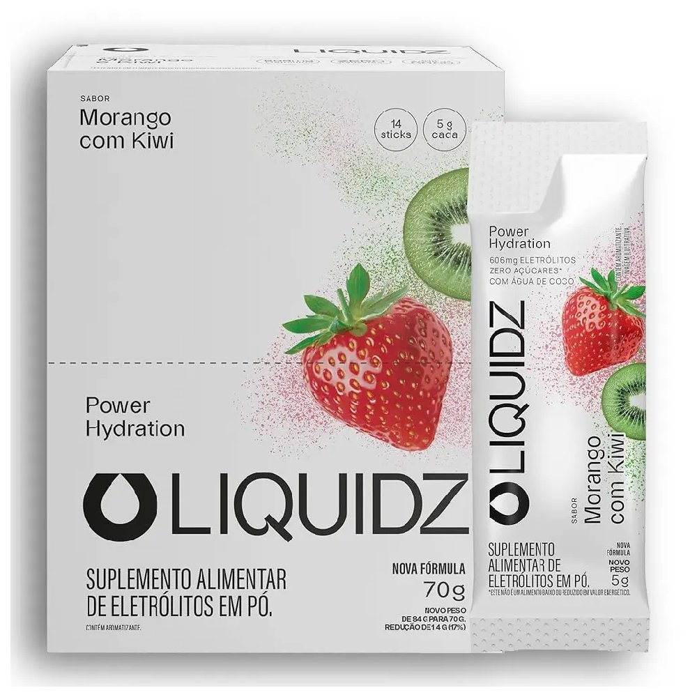 Kit Eletrólitos Liquidz Morango E Kiwi 5g 14 Unidades