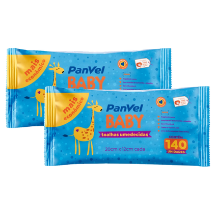 Kit Lenços Umedecidos Panvel Baby 280 Unidades