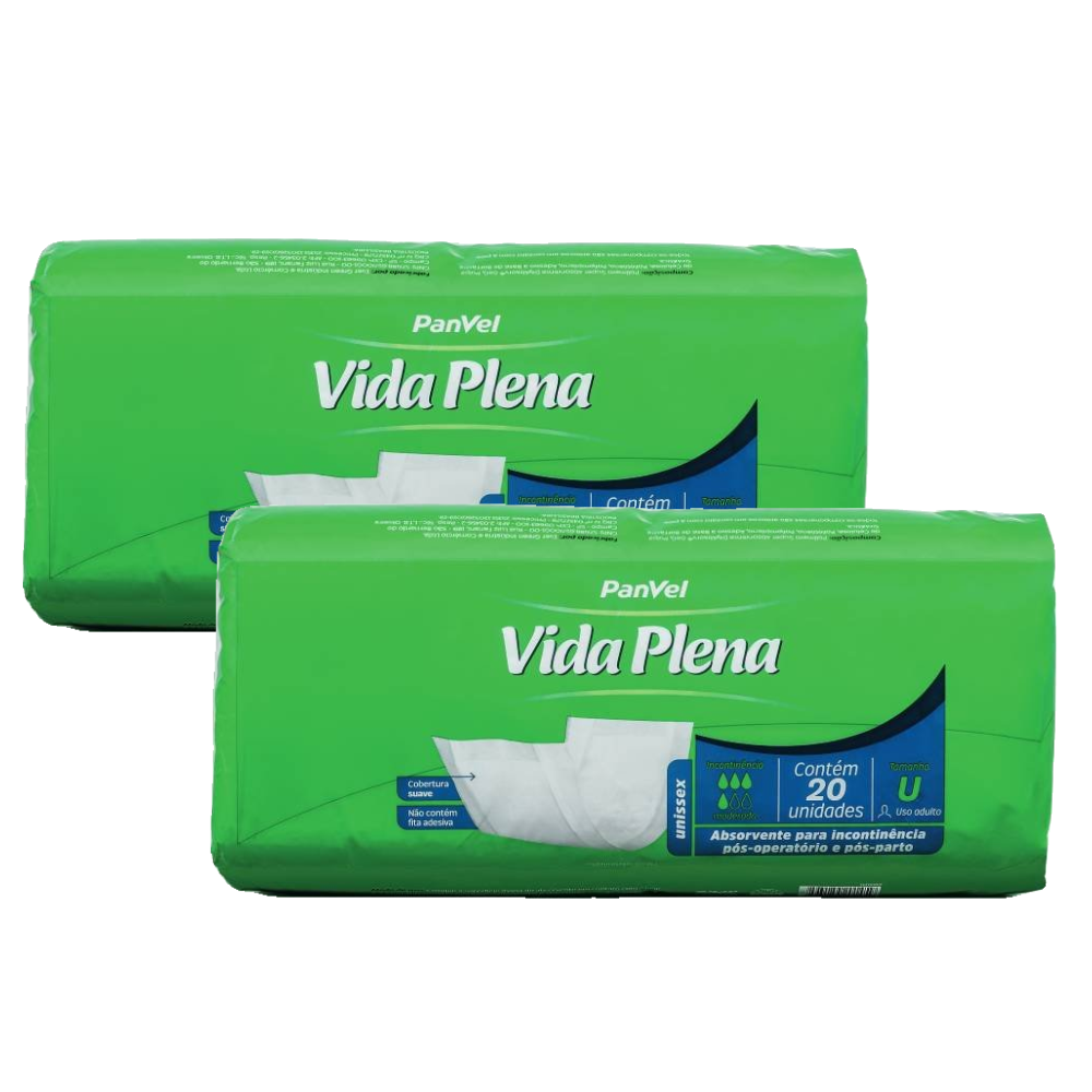 Kit Absorvente Para Incontinência Panvel Vida Plena Sem Fita Adesiva 40 Unidades