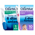 Kit Clearblue Teste De Ovulação Digital 10 Unidades + Teste De Gravidez Resultado 6 Dias Antes 1 Unidade