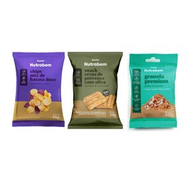 Kit Panvel Chips Mix De Batatas Doce Nutrabem 45G + Snack Integral Ervas De Provence E Azeite De Oliva 23G + Granola Premium Tradicional Nutrabem 40G