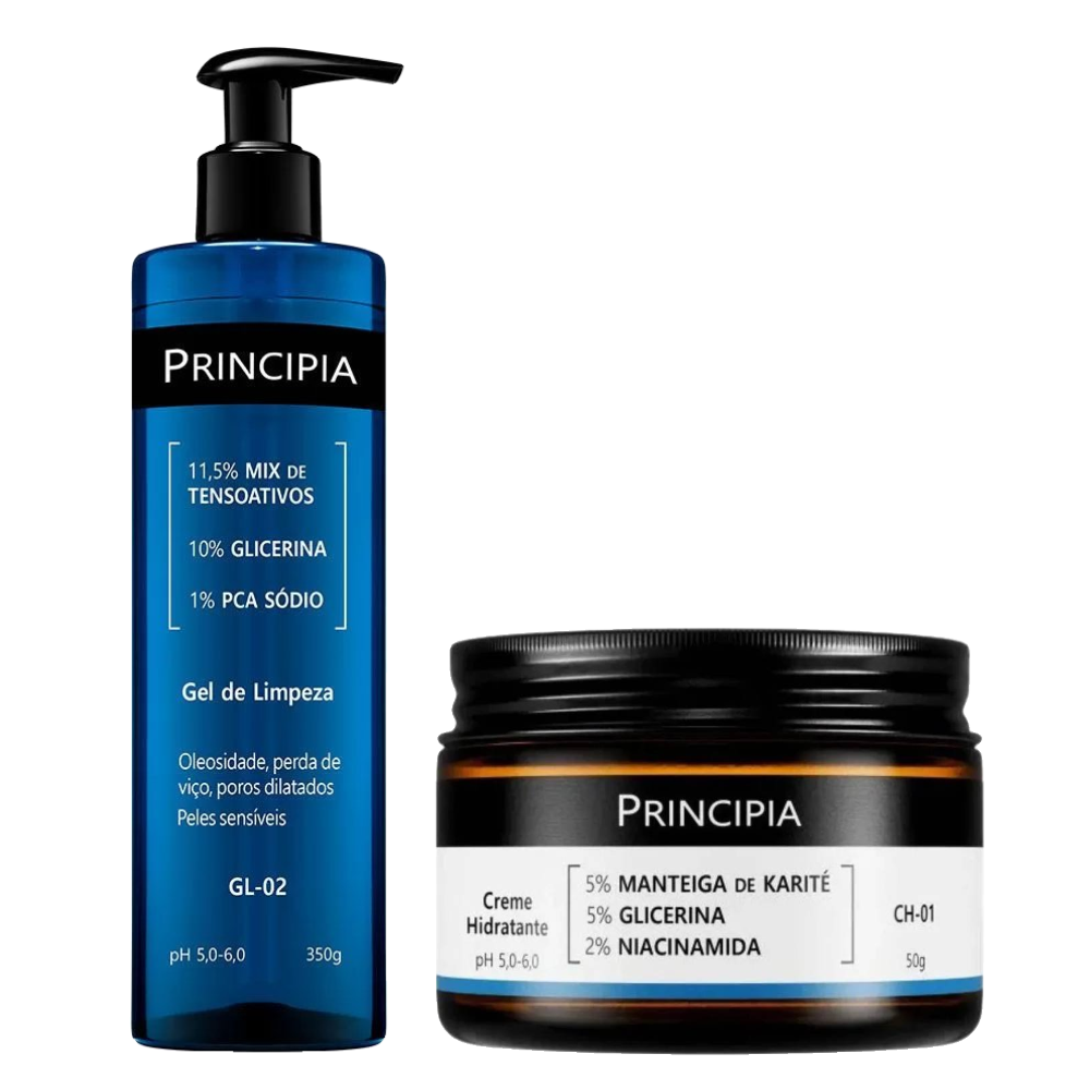 Kit Principia Gel De Limpeza Facial Gl 02 350g + Creme Hidratante Facial Ch 01 50g